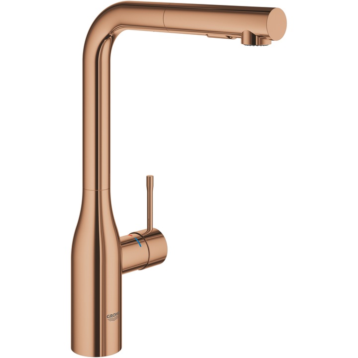 Смесител за кухня Grohe Essence 30270DA0, 3/8'', Висок чучур, Тип L, Душ, 2 функции, Гланц, Мед