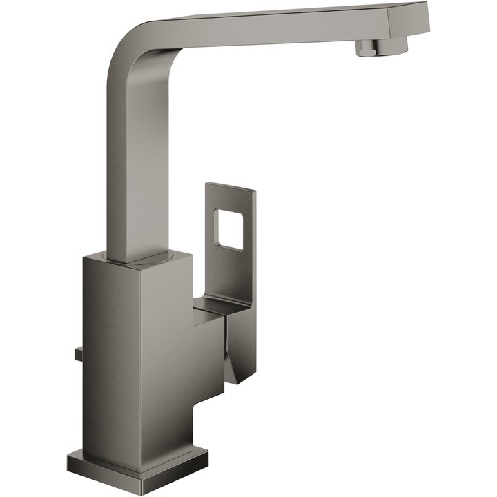 Baterie lavoar Grohe Eurocube 23135AL0, 3/8'', marimea L, pivotanta, ventil, mat, grafit