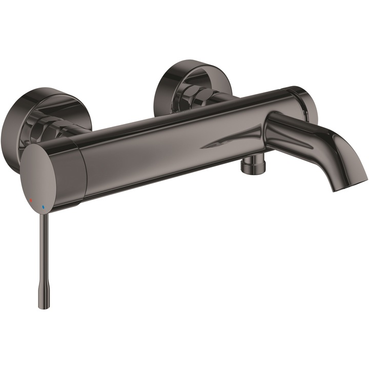 Baterie cada Grohe New Essence 33624A01, 1/2'', monocomanda, cartus ceramic, diverter, protectie reflux, lucios, grafit