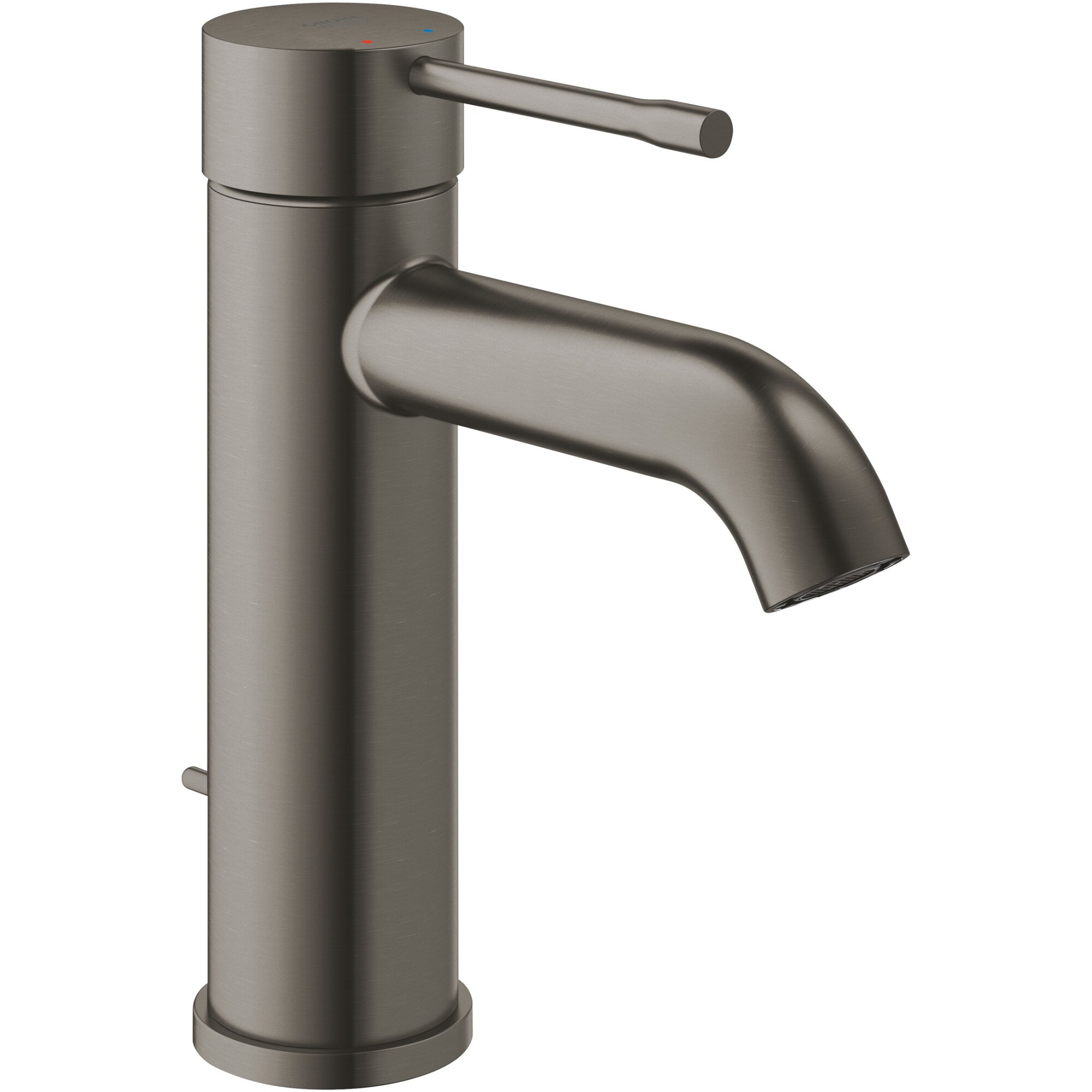 Baterie lavoar Grohe Essence 23589AL1, 3/8'', monocomanda, marimea S, cartus ceramic, ventil cu tija, mat, grafit