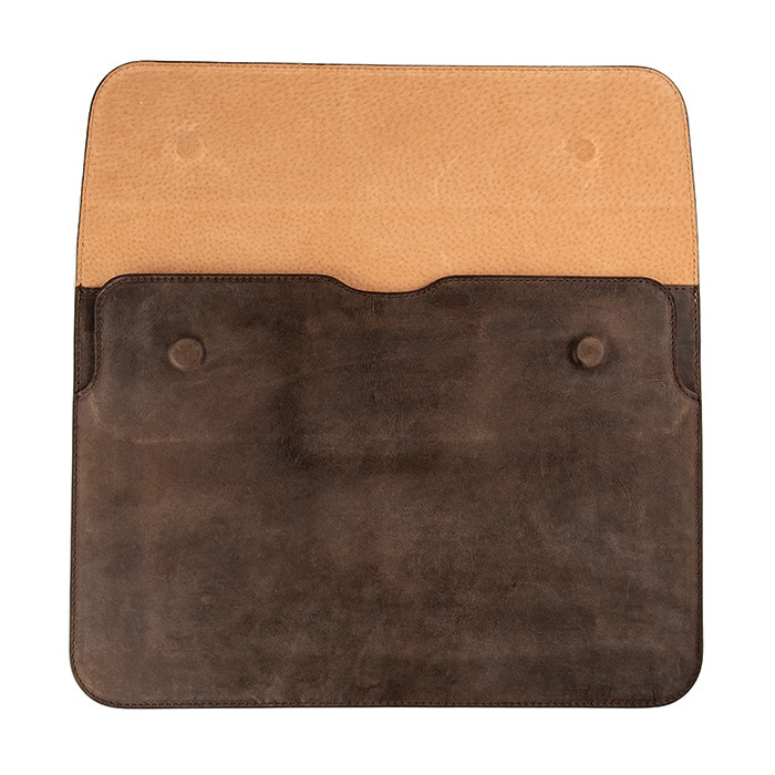 Husa laptop MacBook Air, MacBook PRO 13/14 inch, lucrata manual, piele naturala cu aspect vintage, maro