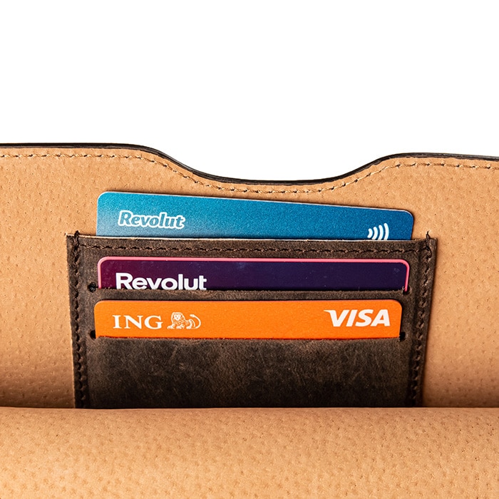 Husa laptop MacBook Air, MacBook PRO 13/14 inch, lucrata manual, piele naturala cu aspect vintage, maro