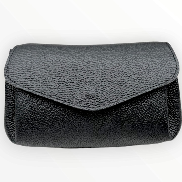 Geanta tip messenger, Moranti, din piele naturala, negru