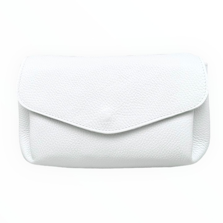 Messenger táska, Moranti, természetes bőr, fehér