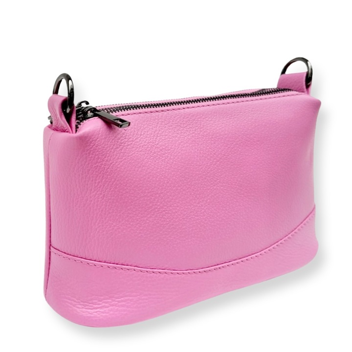 Moranti Oasi futártáska, természetes bőr, rózsaszín