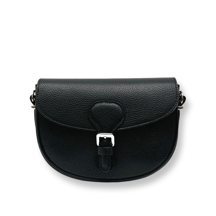 Moranti messenger táska, természetes bőr, fekete