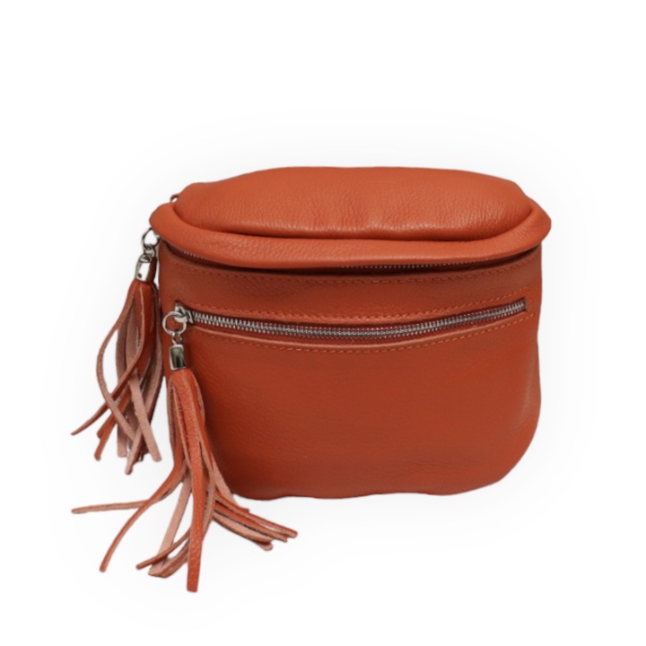 Kézitáska, Moranti, Természetes bőr, Tégla