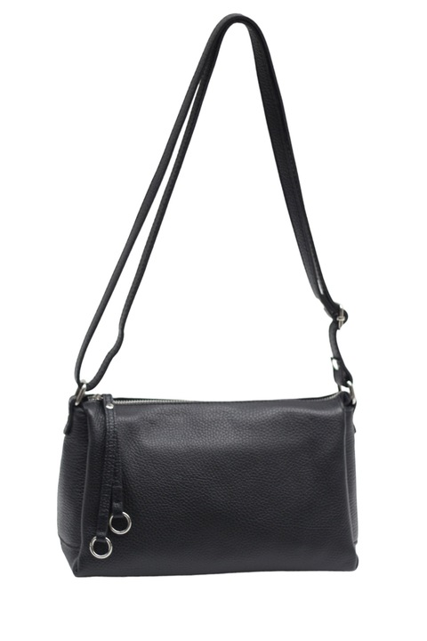 Válltáska, Moranti, Természetes bőr, Fekete