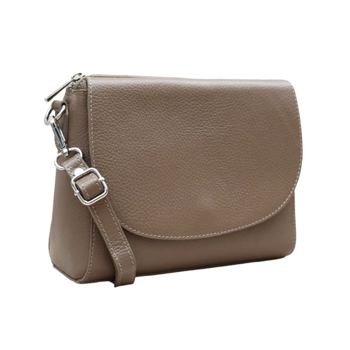 Kézitáska, Moranti, Természetes bőr, Sötétbézs