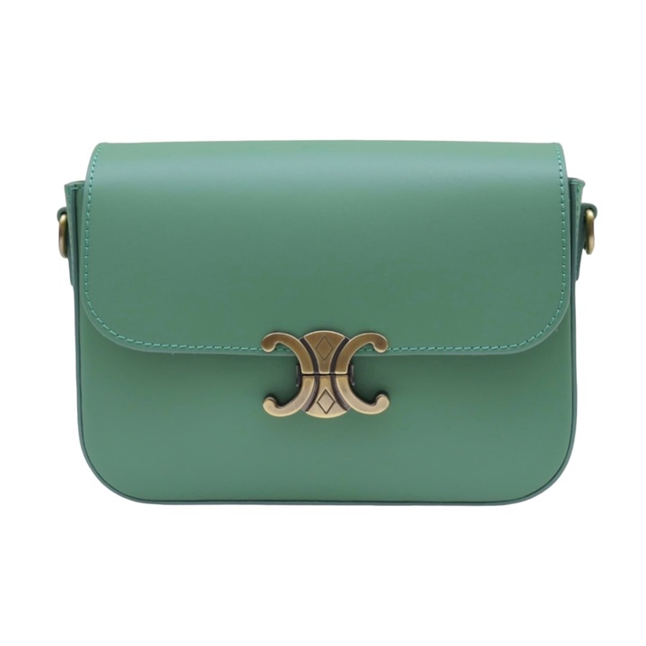Geanta de mana, Moranti, Piele naturala, Verde menta