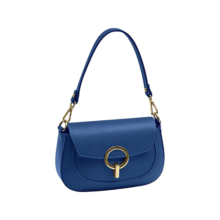 Kézitáska, Moranti, Természetes bőr, Kék