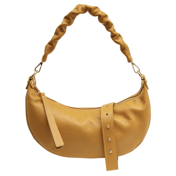 Geanta de mana, Moranti, Piele naturala, Galben