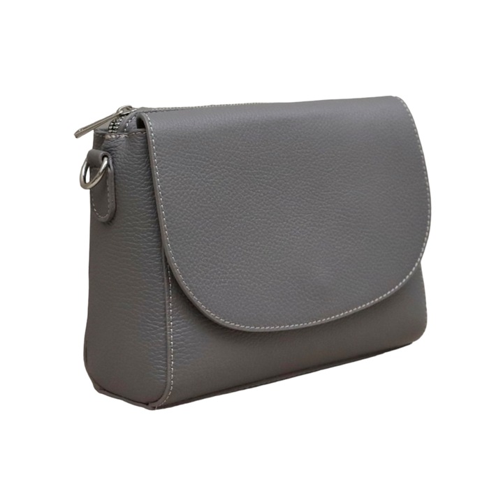 Kézitáska, Moranti, Természetes bőr, Szürke