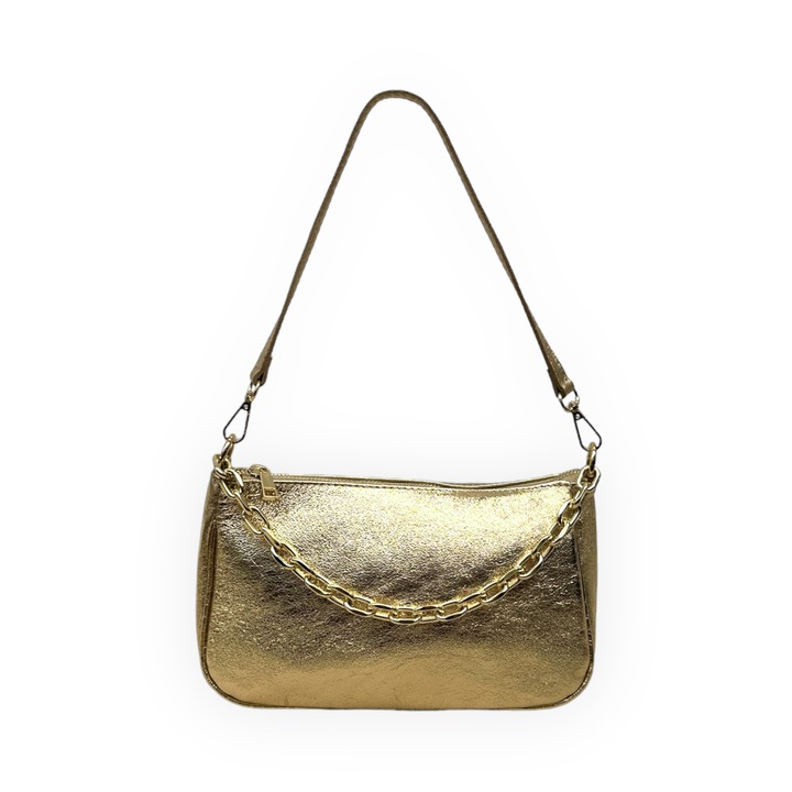 Válltáska, Moranti, Természetes bőr, Arany
