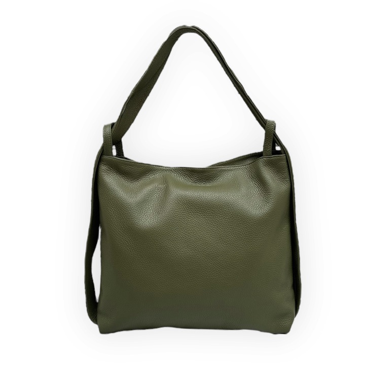 Bevásárlótáska, Moranti, Természetes bőr, Oliva zöld