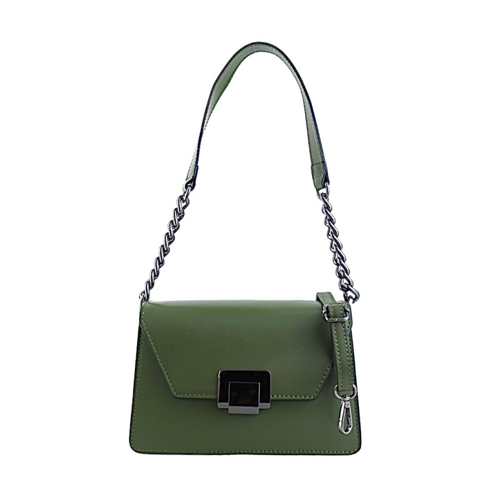 Geanta dama, Moranti, Piele naturala, Verde