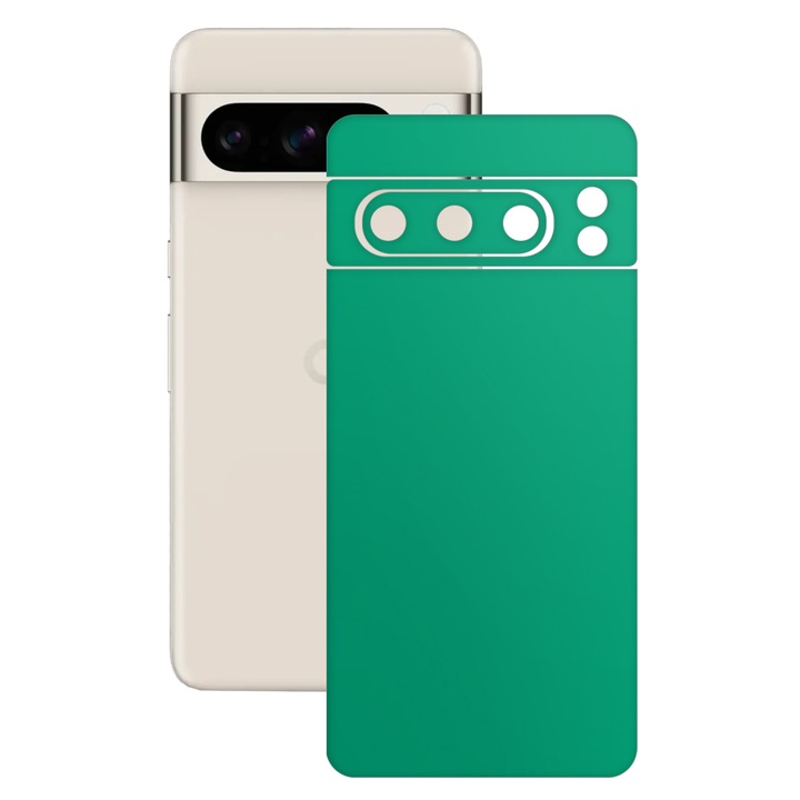 Folie skin SILKASE, pentru Google Pixel 8 Pro, turcoaz mat, protectie spate telefon