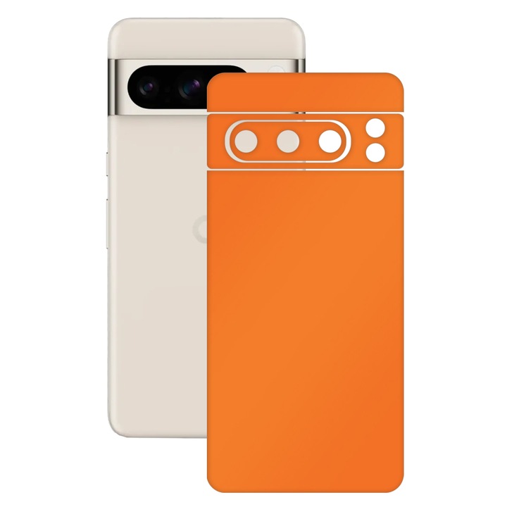 Folie skin SILKASE, pentru Google Pixel 8 Pro, portocaliu mat, protectie spate telefon