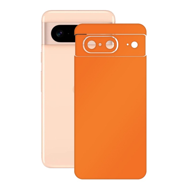 Folie skin SILKASE, pentru Google Pixel 8, portocaliu mat, protectie spate telefon