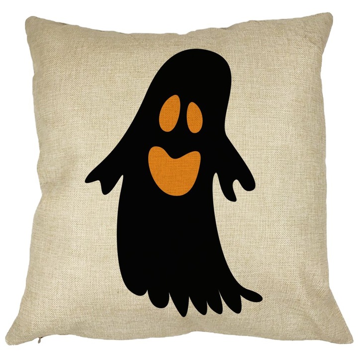Dekoratív párna Halloween Ghost motívummal 2, 40x40 cm, Levehető huzat, Fújtató