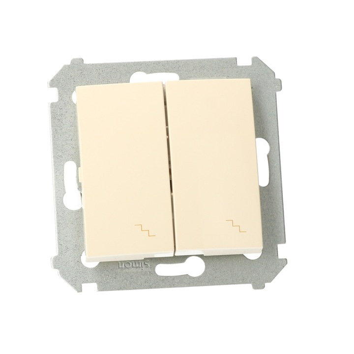 Dupla kapcsoló lépcsőhöz, Kontakt Simon, Simon 54, Műanyag/polikarbonát, 10A, Bézs
