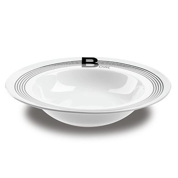 Farfurie pentru salata Nava, portelan, diametru 28,1 cm, seria Lines Black Farfurie pentru salata Nava, portelan, diametru 28,1 cm, seria Lines Black