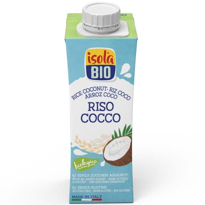ECO Bautura Bio din orez si cocos, fara gluten, Isola Bio 250ml