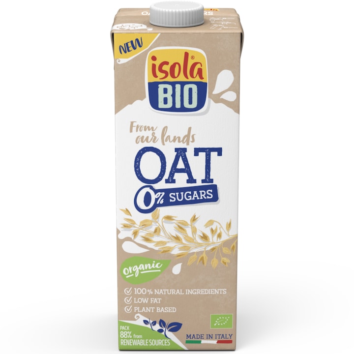 ECO Bautura Bio din ovaz, 0% zaharuri, Isola Bio 1L