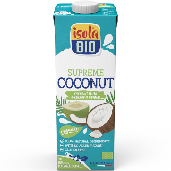 ECO Bautura Bio din nuca de cocos Supreme, fara gluten, Isola Bio 1L