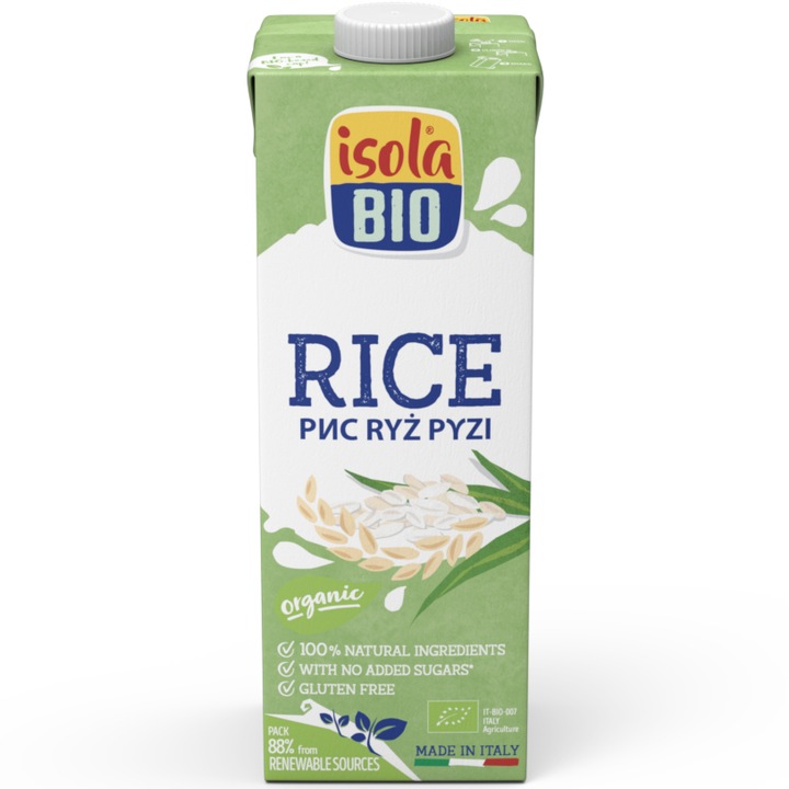 ECO Bautura Bio din orez, fara gluten, Isola Bio 1L