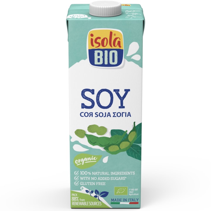 Bautura Bio din soia, fara gluten, Isola Bio 1L