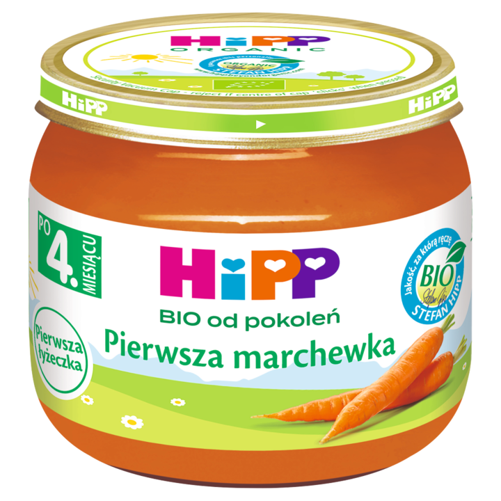 Mancare pentru bebelusi, Hipp, Morcov, 4 Luni, 80g