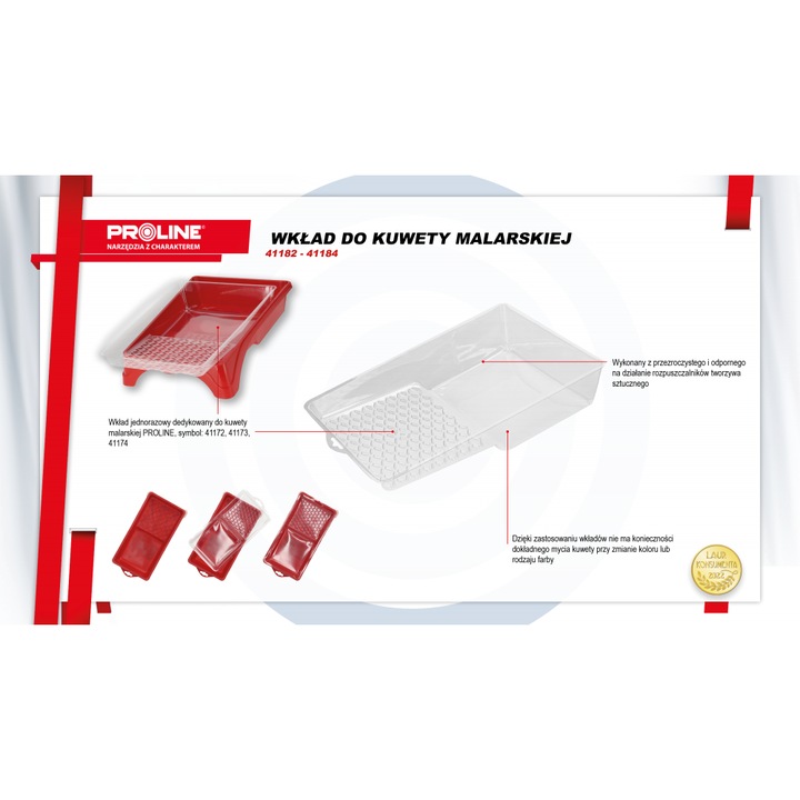 Insertie pentru tava de vopsit, Proline, Plastic, 380x320mm, Transparent