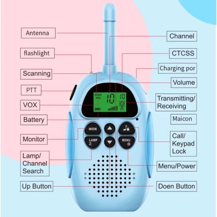Walkie-Talkie für Kinder mit integrierter Taschenlampe
