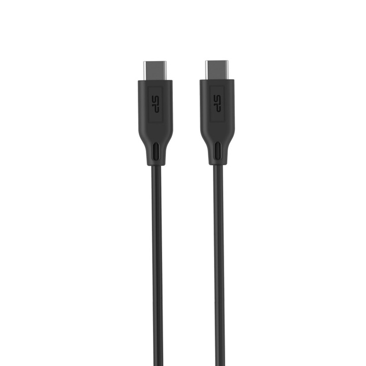 Cablu de date, Silicon Power, PVC, USB-C -USB-C, T/T, 1 m, Negru