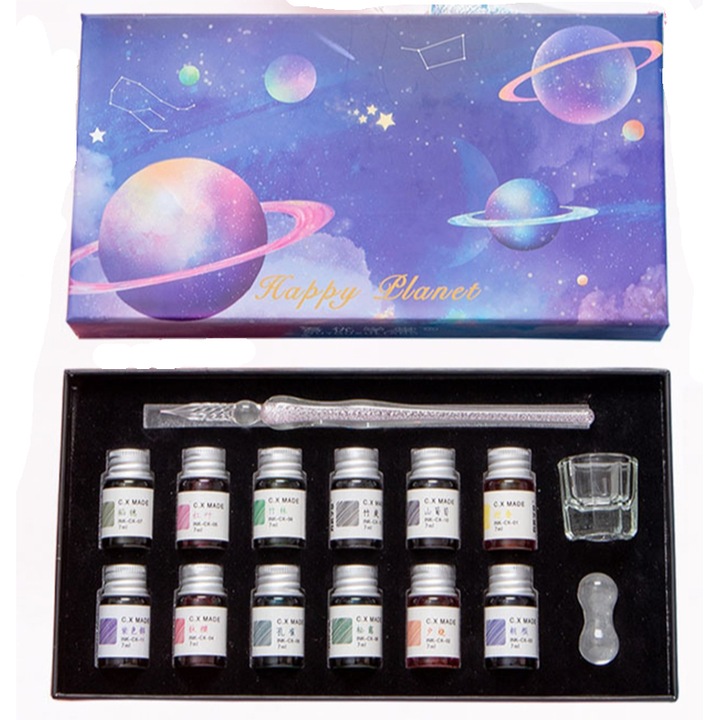 Set stilou caligrafie, 15 Piese, Multicolor