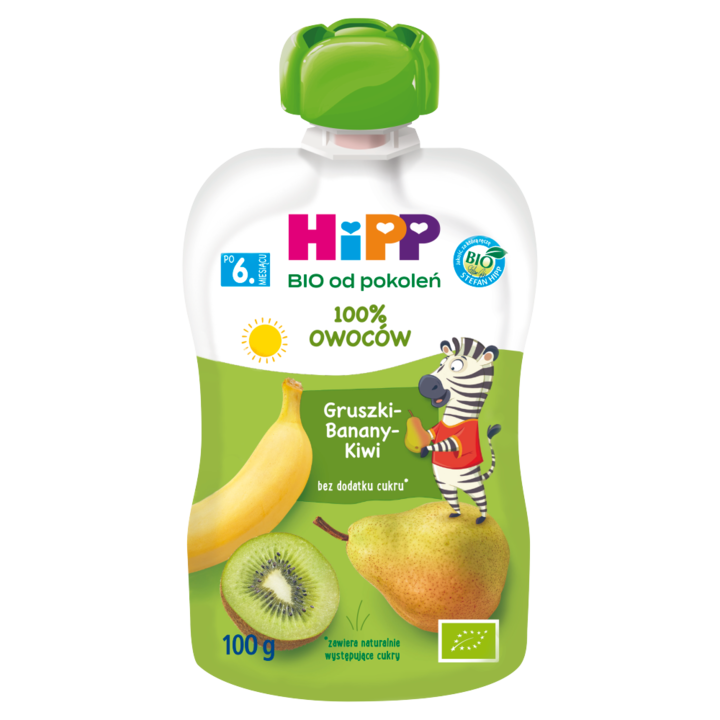 Piure pentru bebelusi, Hipp, Para-Banana-Kiwi, 6+ luni, 100g