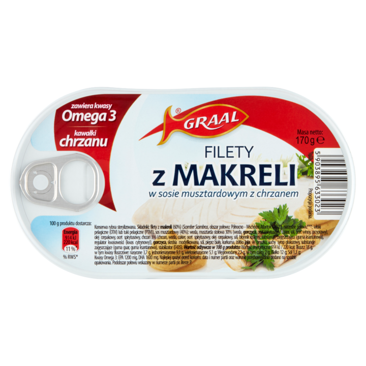 File de macrou in sos de mustar cu hrean, Graal, 170 g