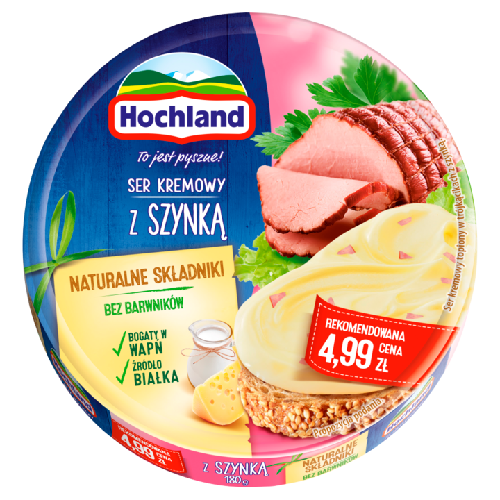 Crema de branza cu sunca in triunghiuri, Hochland,180 g