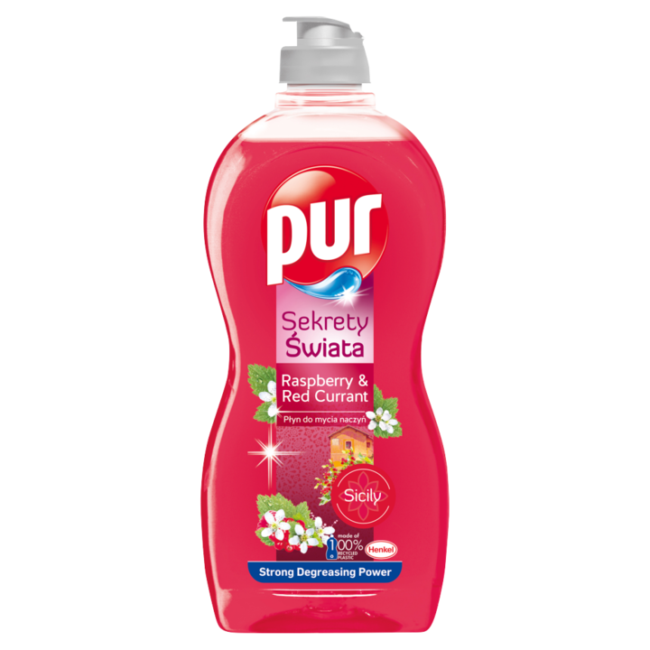 Detergent vase, Pur, zmeura si coacaze rosii, 450 ml