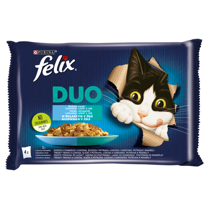 Felix Fantastic Duo Multipack Halas Válogatás Zöldségekkel Aszpikban 4x85g
