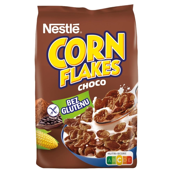 Зърнена закуска, Nestle Corn Flakes Choco, с вкус на шоколад, 250 гр.