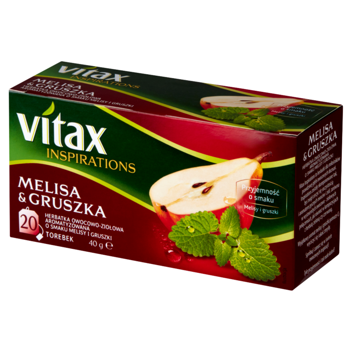 Vitax Inspirations citromfűvel és körtével ízesített gyümölcs- és gyógytea 40 G (20 X 2 G)