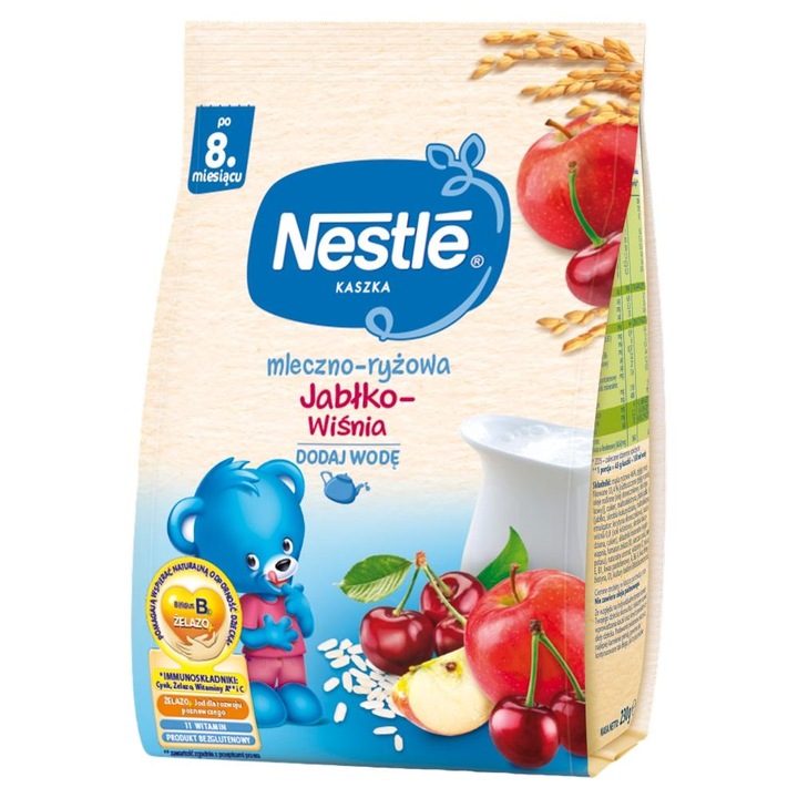 Terci de mere si cirese pentru bebelusi, Nestle, 230 g, 8 Luni+