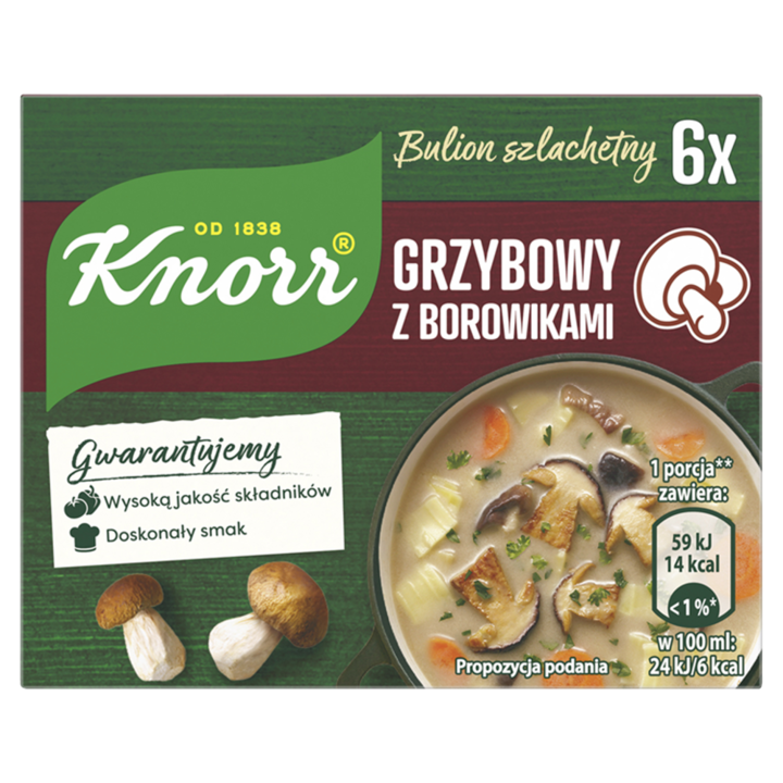 Bulion de ciuperci Noble cu Boletus, Knorr, 60 G, 6 x 10 g