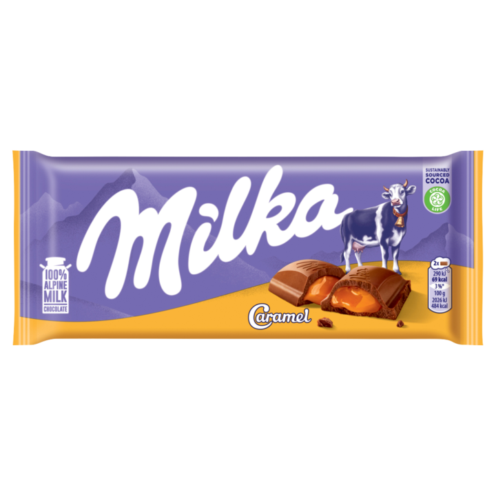 Ciocolata cu lapte/caramel, Milka, 100 g