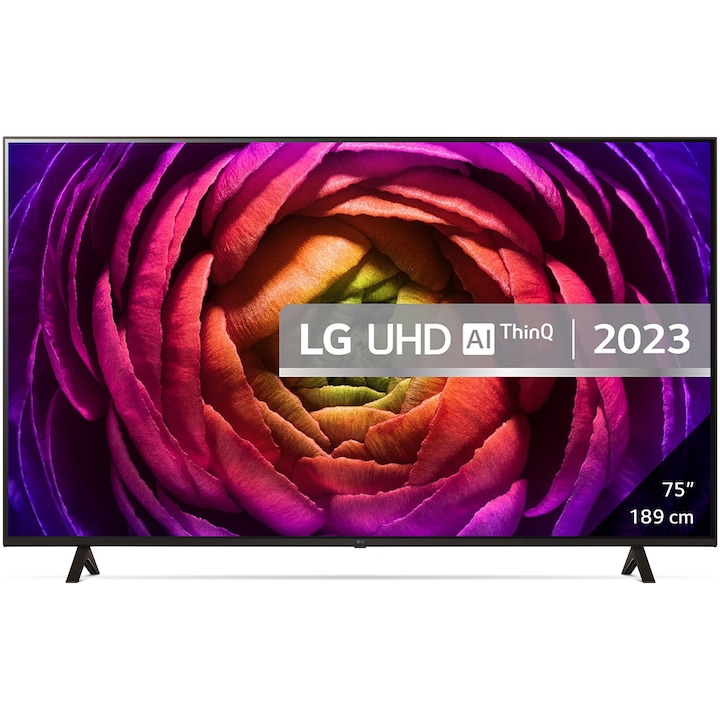 Televizor LG LED 75UR76003LL, 189 cm, Smart, 4K Ultra HD, Clasa F (Model 2023)