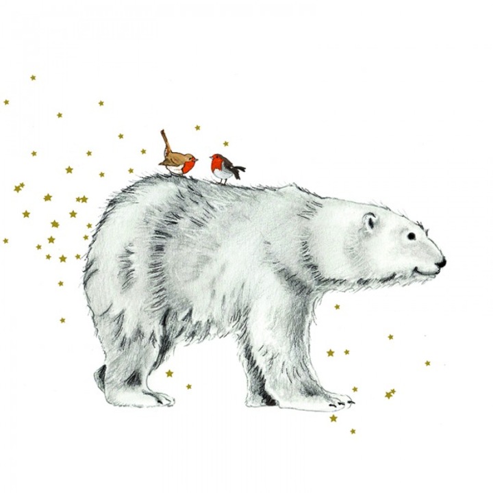 Felicitare, Clear Creations, Bear and Birds, Multicolor
