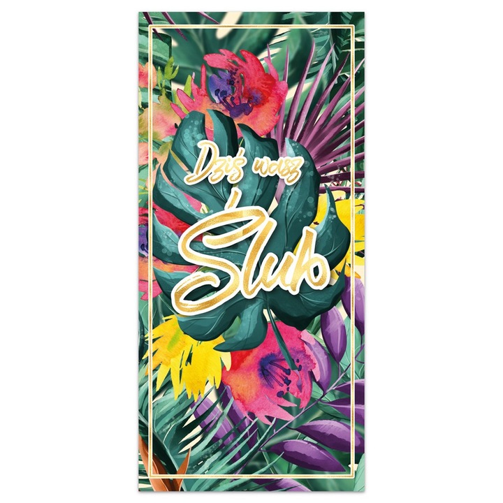 Felicitare de nunta, HENRY, Model Tropical, Multicolor