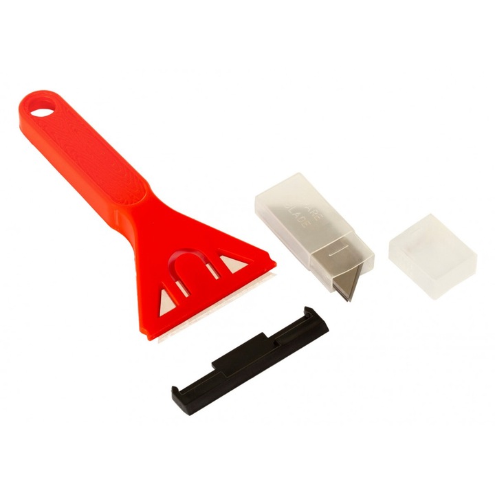 Скрепер с 5 резервни остриета, Proline, 60 мм, червен